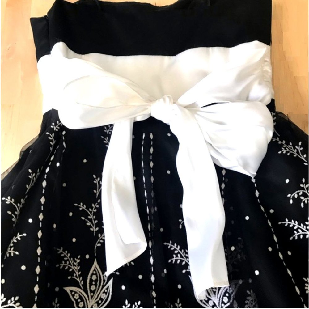 Blondie Nites Black/White Embellished Formal Dress - Picture 4 of 5